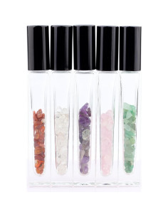 5 Botellas Roller de Vidrio 10ml con Gemas Naturales YWG Stone 2