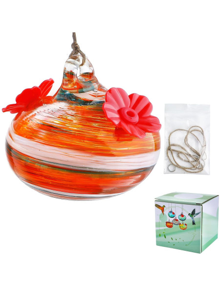 Alimentador de colibríes de vidrio KRISININE 93.6g colgante Alimentador de colibríes de vidrio KRISININE 93.6g colgante