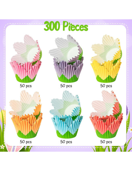 Forros para Cupcake COcnny - 300 Piezas en 6 Estilos Florales