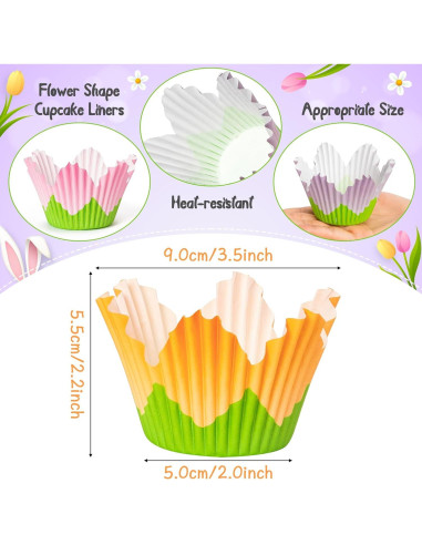 Forros para Cupcake COcnny - 300 Piezas en 6 Estilos Florales