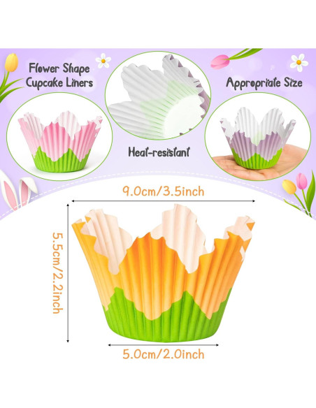 Forros para Cupcake COcnny - 300 Piezas en 6 Estilos Florales