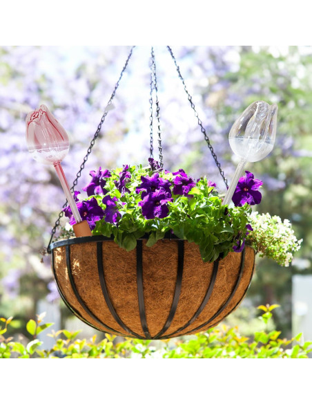 4 Esferas de Vidrio Autorriego XYElite para Plantas - Rosa