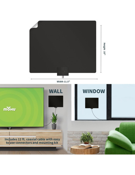 Antena de TV Interior Mohu Leaf 50 Amplificada 4K 8K 60 Millas