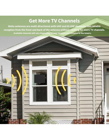 Antena de TV Interior Mohu Leaf 50 Amplificada 4K 8K 60 Millas