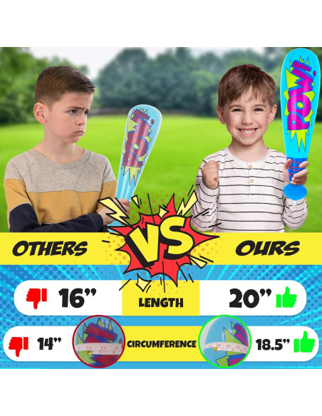 Bates Inflables de Béisbol ArtCreativity - 20" - Paquete de 12