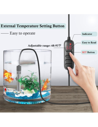 Calentador de Acuario HITOP 25W Mini con Controlador Digital