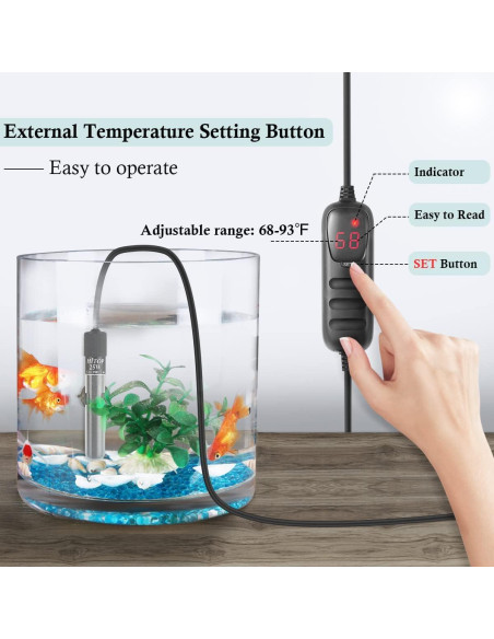 Calentador de Acuario HITOP 25W Mini con Controlador Digital