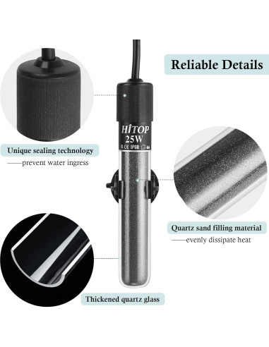 Calentador de Acuario HITOP 25W Mini con Controlador Digital