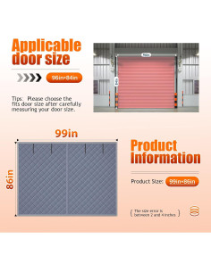 Cortina Aislante para Puerta de Garaje ABVRUN 2.44x2.13m 2