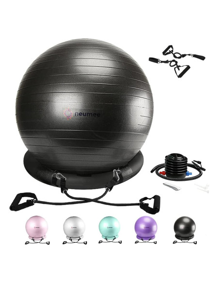 Silla de Pelota de Ejercicio NEUMEE 65 cm con Bandas de Resistencia