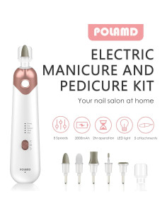 Kit de Manicura y Pedicura Eléctrico POLAMD 5 Velocidades 2
