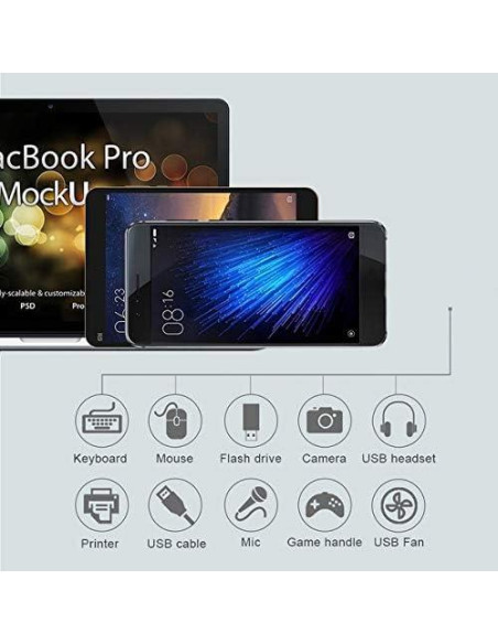 Adaptador OTG MicroUSB 2.0 Tek Styz para Asus TF103C - 2 Pack