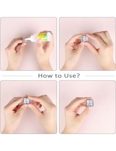 DICOSMETIC 8 Anillos en Blanco Ajustables Acero Inoxidable 10-18mm