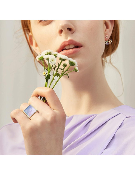 DICOSMETIC 8 Anillos en Blanco Ajustables Acero Inoxidable 10-18mm