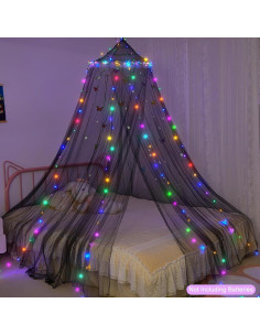 Dosel de Cama para Niñas FIOBEE con Luces LED y Mosquitera 2