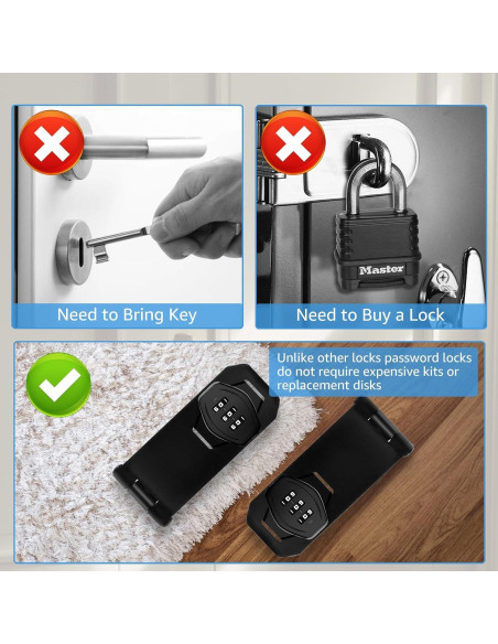 Cerradura de Combinación Mecánica WAYDA 3 Dígitos Negra