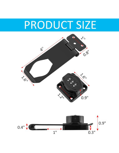 Cerradura de Combinación Mecánica WAYDA 3 Dígitos Negra