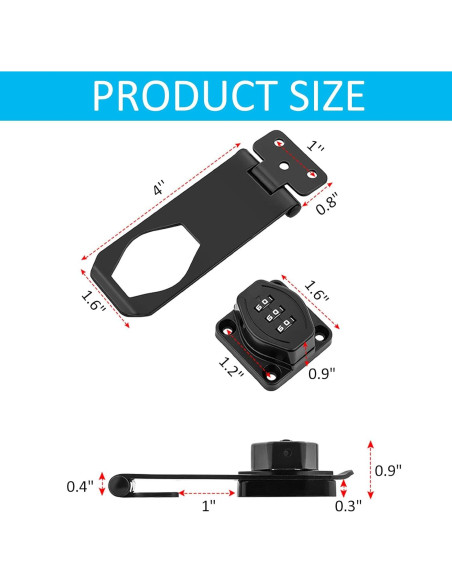 Cerradura de Combinación Mecánica WAYDA 3 Dígitos Negra