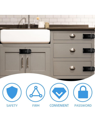 Cerradura de Combinación Mecánica WAYDA 3 Dígitos Negra