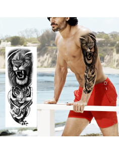 Manga de Tatuaje Temporal PADOUN Animales 8 Hojas Impermeables 2