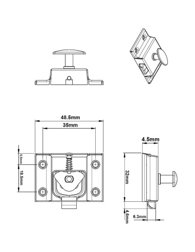 Cierre de gabinete ovalado QCAA latón antiguo 4.57x4.70cm
