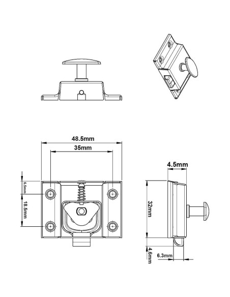 Cierre de gabinete ovalado QCAA latón antiguo 4.57x4.70cm