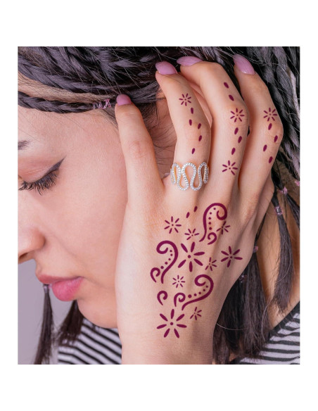 Kit de Plantillas de Tatuaje de Henna RoseNacht - 24 Hojas Temporales Kit de Plantillas de Tatuaje de Henna RoseNacht - 24 Hojas Temporales