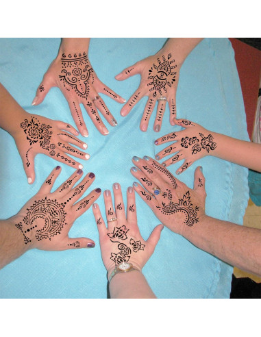 Kit de Plantillas de Tatuaje de Henna RoseNacht - 24 Hojas Temporales