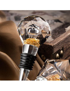 Tapón de Vino de Vidrio Halyuhn Redondo con Folio Dorado 2