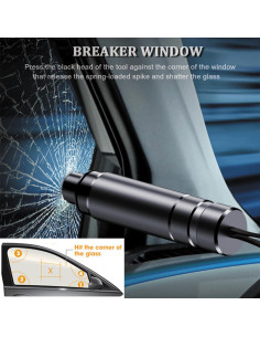 Rompeventanas y Cortador de Cinturón SDFNBRA Negro 2 en 1 2