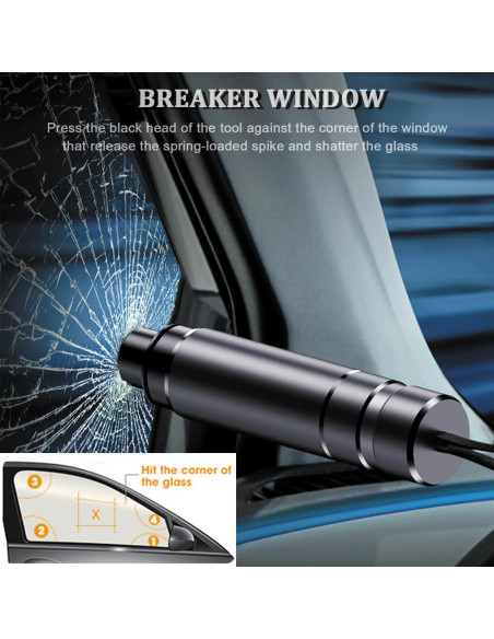 Rompeventanas y Cortador de Cinturón SDFNBRA Negro 2 en 1