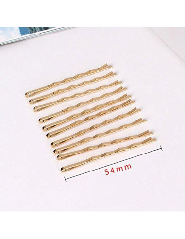 20 Pasadores de Pelo Dorados Mollensiuer - 5.08 cm, Aleación