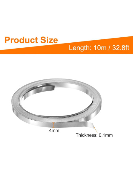 Tira de Níquel Pura HARFINGTON 0.1mm x 4mm 10m 99.6%
