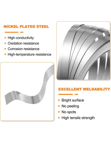 Tira de Níquel Pura HARFINGTON 0.1mm x 4mm 10m 99.6%