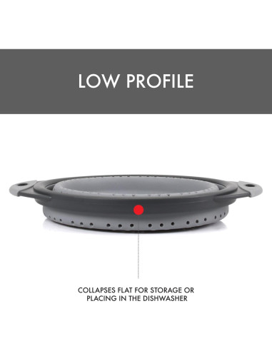 Colador Plegable de Silicona Dexas 20 cm 1.7 L Gris Frío