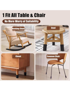 30 Protectores de Suelo Autoadhesivos Tiyoha para Patas de Sillas 2