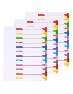 Separadores Mensuales A4 Multicolor LE PAPILLION - 12 Pestañas