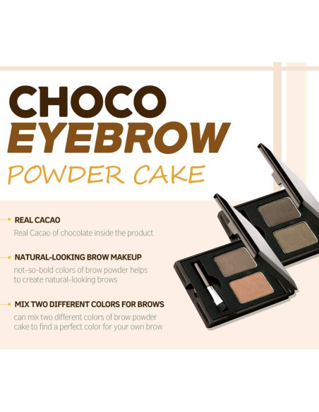 Polvo de Cejas SKINFOOD Chocolate Cacao 1.2g x 2 - Gris Caqui Negro