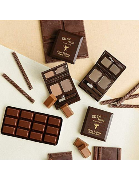Polvo de Cejas SKINFOOD Chocolate Cacao 1.2g x 2 - Gris Caqui Negro
