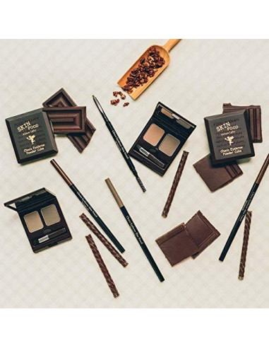 Polvo de Cejas SKINFOOD Chocolate Cacao 1.2g x 2 - Gris Caqui Negro