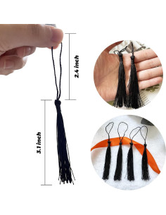 150 Borlas Negras de Seda para Manualidades MUXGOA - 13.97 cm 2
