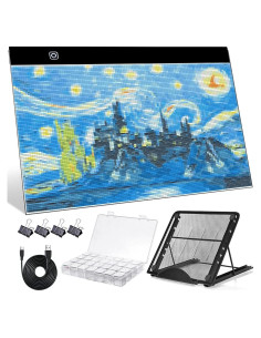 Tabla de Luz LED B4 SevenFish para Pintura de Diamante 36.9x26 cm