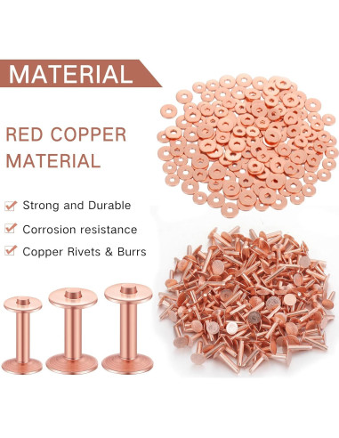 Remaches de Cobre y Arandelas Ripeng 400 Pcs 14-19 mm