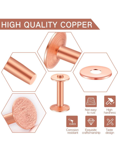 Remaches de Cobre y Arandelas Ripeng 400 Pcs 14-19 mm