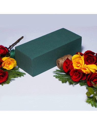 Paquete de 3 Bloques de Espuma Floral Verde Flofare 19.8x8.9x6.1 cm
