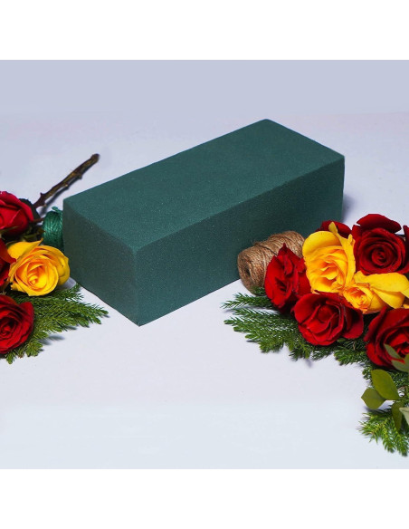 Paquete de 3 Bloques de Espuma Floral Verde Flofare 19.8x8.9x6.1 cm