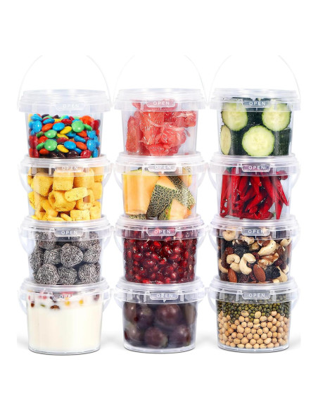 Contenedores de Plástico Herméticos 10 oz UMETASS - 12 Piezas