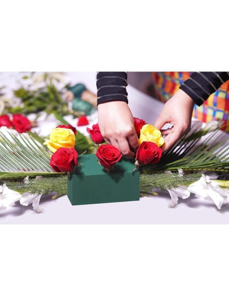 Paquete de 3 Bloques de Espuma Floral Verde Flofare 19.8x8.9x6.1 cm