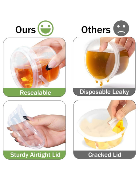 Contenedores de Plástico Herméticos 10 oz UMETASS - 12 Piezas