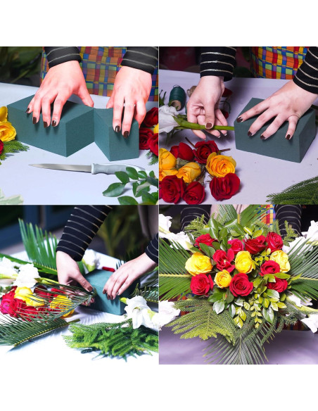 Paquete de 3 Bloques de Espuma Floral Verde Flofare 19.8x8.9x6.1 cm